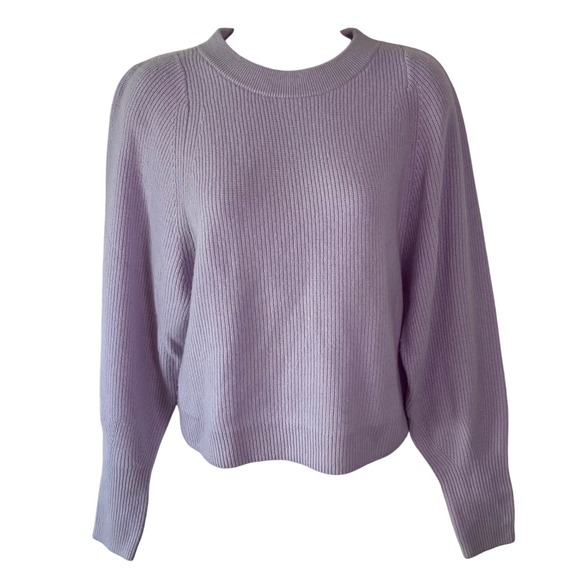 White + Warren Cashmere Sweater Women's Size‎ Medium Lavender Crewneck Pullover - Picture 1 of 7